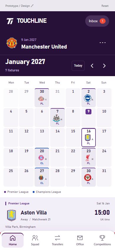 FA Cup表示の試験用対戦カード