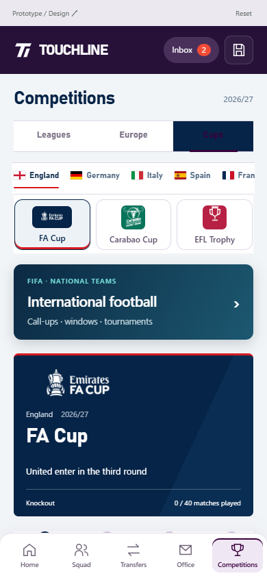 FA Cupの大会ヘッダーとラウンド進行