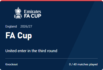 FAカップの濃紺の大会ヘッダーと参加ラウンド・進行状況